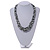 Black & White Chunky Glass Bead Necklace - 60cm Long - view 2