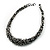 Black & White Chunky Glass Bead Necklace - 60cm Long - view 12