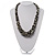 Black & White Chunky Glass Bead Necklace - 60cm Long - view 9