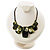 Forest Green Resin Nugget Satin Cord Necklace - view 2