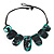 Forest Green Resin Nugget Satin Cord Necklace - view 8