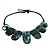 Forest Green Resin Nugget Satin Cord Necklace - view 7