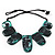 Forest Green Resin Nugget Satin Cord Necklace - view 9