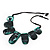 Forest Green Resin Nugget Satin Cord Necklace - view 4