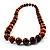 Long Graduated Wooden Bead Colour Fusion Necklace (Light Brown & Black) - 64cm L - view 6