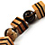Long Chunky Wooden Geometric Necklace (Brown & Beige) - 60cm Length - view 6