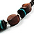 Chunky Beaded Necklace (Brown & Green) - view 5