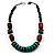 Chunky Beaded Necklace (Brown & Green) - view 2