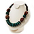 Chunky Beaded Necklace (Brown & Green) - view 7