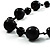 Chunky Black Ceramic & Resin Bead Cotton Cord Necklace - 52cm L - view 7