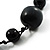 Chunky Black Ceramic & Resin Bead Cotton Cord Necklace - 52cm L - view 4