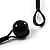 Chunky Black Ceramic & Resin Bead Cotton Cord Necklace - 52cm L - view 6