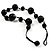 Chunky Black Ceramic & Resin Bead Cotton Cord Necklace - 52cm L - view 5