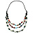 3 Strand Multicoloured Bead Leather Cord Necklace - 68cm L - view 8
