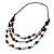 3 Strand Multicoloured Bead Leather Cord Necklace - 68cm L - view 9