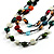 3 Strand Multicoloured Bead Leather Cord Necklace - 68cm L - view 3