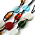 3 Strand Multicoloured Bead Leather Cord Necklace - 68cm L - view 5