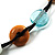 3 Strand Multicoloured Bead Leather Cord Necklace - 68cm L - view 10