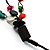 3 Strand Multicoloured Bead Leather Cord Necklace - 68cm L - view 6