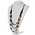 3 Strand Multicoloured Bead Leather Cord Necklace - 68cm L - view 11