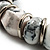 Stylish Chunky Polished Wood and Resin Bead Cotton Cord Necklace (Black & White) - 44cm L - view 8