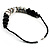 Stylish Chunky Polished Wood and Resin Bead Cotton Cord Necklace (Black & White) - 44cm L - view 4