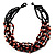 Multistrand Glass And Shell - Composite Necklace (Coral & Black)