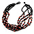 Multistrand Glass And Shell - Composite Necklace (Coral & Black) - view 3
