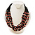 Multistrand Glass And Shell - Composite Necklace (Coral & Black) - view 2