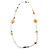 Long Exquisite Glass & Shell Bead Necklace (Antique & Transparent White) - 96cm Length - view 4