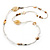 Long Exquisite Glass & Shell Bead Necklace (Antique & Transparent White) - 96cm Length