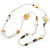 Long Exquisite Glass & Shell Bead Necklace (Antique & Transparent White) - 96cm Length - view 3