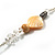 Long Exquisite Glass & Shell Bead Necklace (Antique & Transparent White) - 96cm Length - view 6