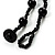 Glass & Shell Bead Tassel Necklace (Bright Green & Black) - view 9