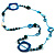 Light Blue Shell & Wood Bead Long Necklace - 90cm Length - view 8
