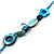 Light Blue Shell & Wood Bead Long Necklace - 90cm Length - view 5