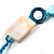Light Blue Shell & Wood Bead Long Necklace - 90cm Length - view 7