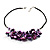 Purple Shell-Composite Leather Cord Necklace - view 5