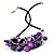 Purple Shell-Composite Leather Cord Necklace - view 8