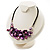Purple Shell-Composite Leather Cord Necklace - view 9