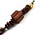 Long Wood, Shell & Glass Bead Necklace - 108cm Length - view 6