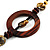 Long Wood, Shell & Glass Bead Necklace - 108cm Length - view 7