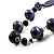 Stylish Animal Print Wooden Bead Necklace (Purple, Black & Metallic Silver) - view 3