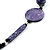 Stylish Animal Print Wooden Bead Necklace (Purple, Black & Metallic Silver) - view 4