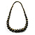 Long Graduated Wooden Bead Colour Fusion Necklace (Grey,Black& Golden) - 74cm L - view 7