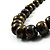 Long Graduated Wooden Bead Colour Fusion Necklace (Grey,Black& Golden) - 74cm L - view 5