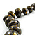 Long Graduated Wooden Bead Colour Fusion Necklace (Grey,Black& Golden) - 74cm L - view 8