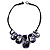 Purple Resin Nugget Satin Cord Necklace - view 3