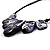 Purple Resin Nugget Satin Cord Necklace - view 6
