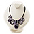 Purple Resin Nugget Satin Cord Necklace - view 2
